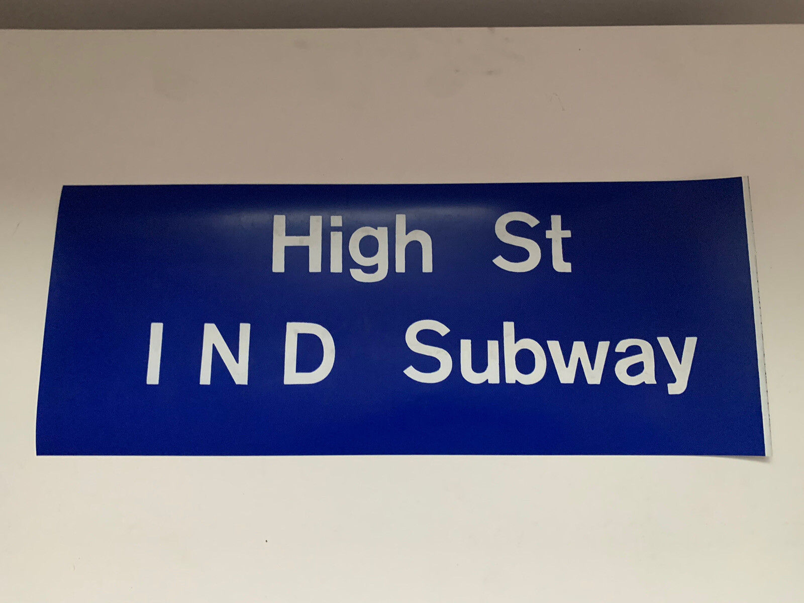 NY NYC BUS ROLL SIGN 1974 HIGH STREET IND NY SUBWAY BROOKLYN BRIDGE CADMAN PLAZA