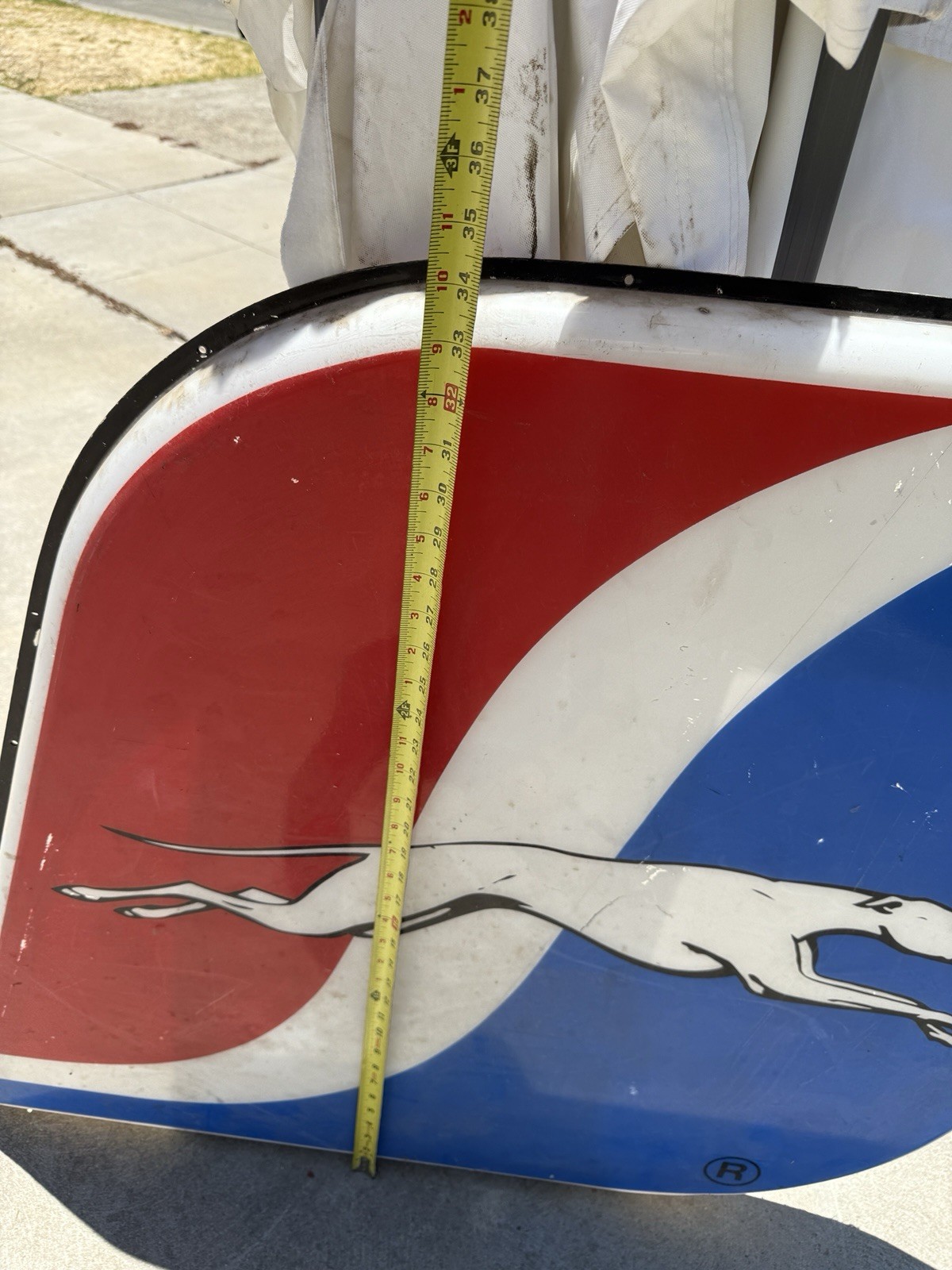Vtg 1960-70’s Greyhound Bus Lines Classic Hard Plastic Logo Sign Transportation
