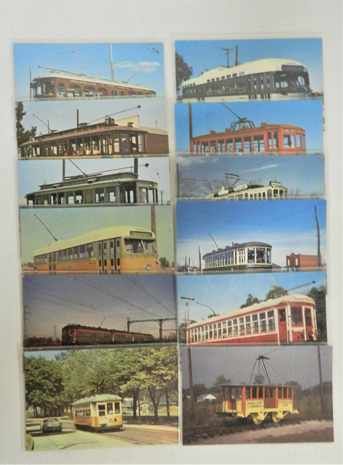 (28) TROLLEY STREETCAR VINTAGE POSTCARDS LOT