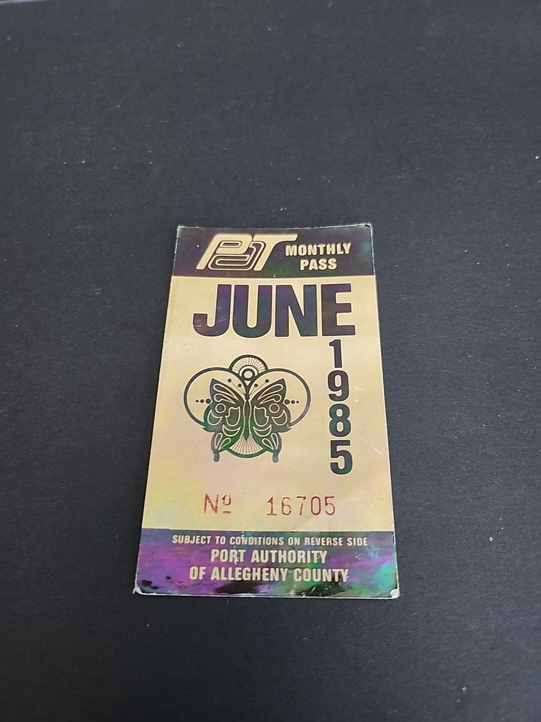 Vtg PAT Bus / Streetcar Monthly Pass Port Authority Allegheny County Rare 1985