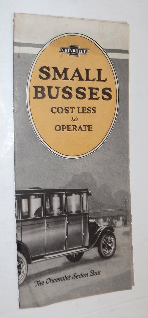 (Original Sales Brochure) CHEVROLET SMALL BUSSES Late 1920s Pamphlet BUSES