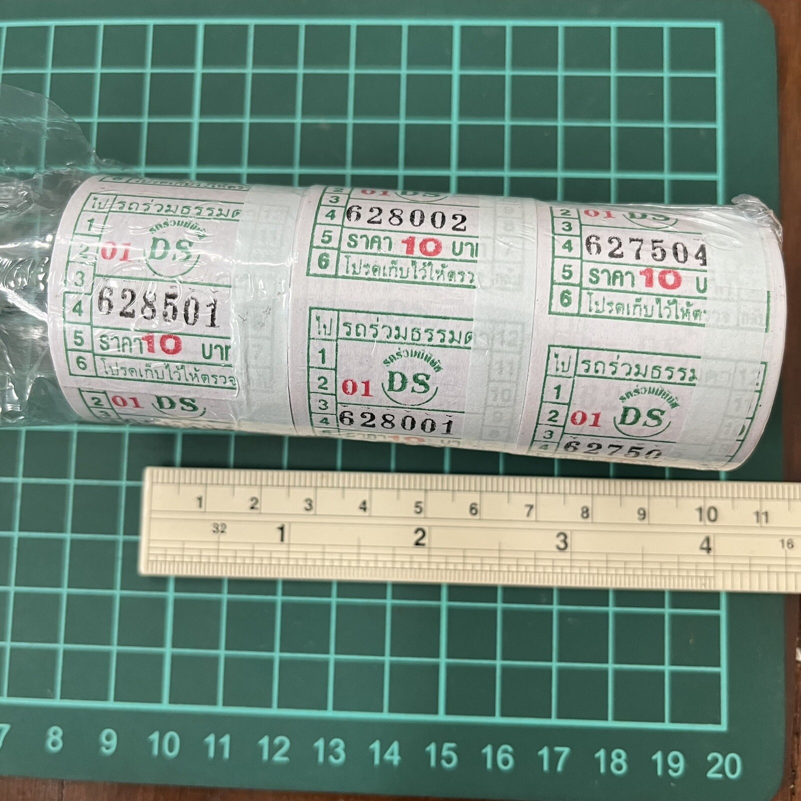 bus ticket roll bangkok transportation thai collectible collection 1 row