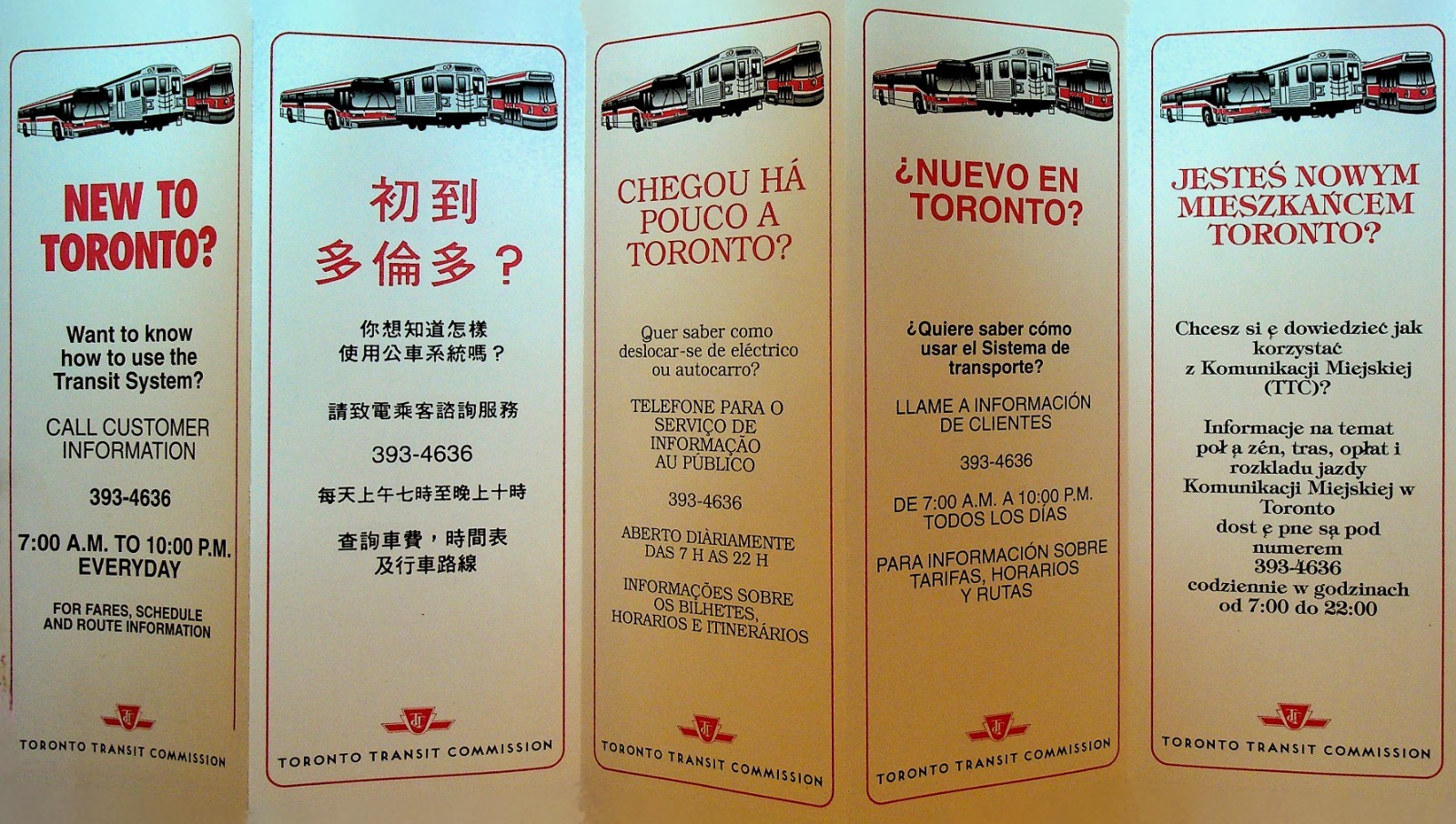 New to Toronto Brochure Want to Know How to Use the Transit System Commission