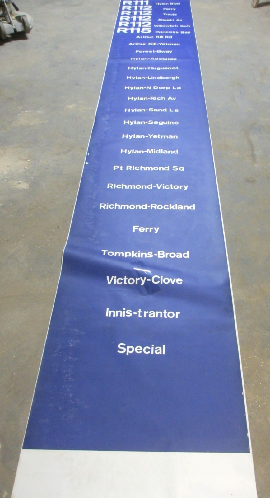 Vintage 1973 Staten Island Castleton Depot Bus Roll Sign Ferry New York City NY