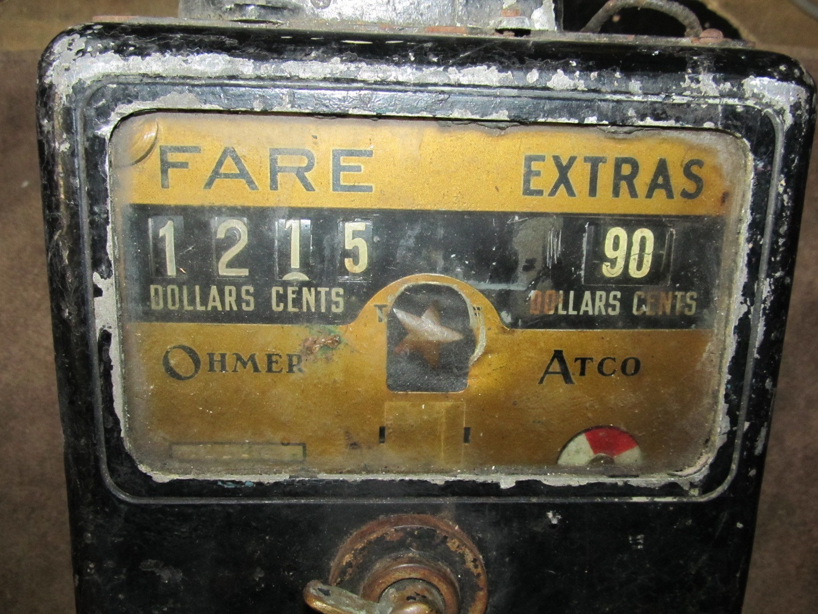 Antique Ohmer Atco Fare Register Box ,Trolley, Bus, Taxi, Cable Car, Cab,
