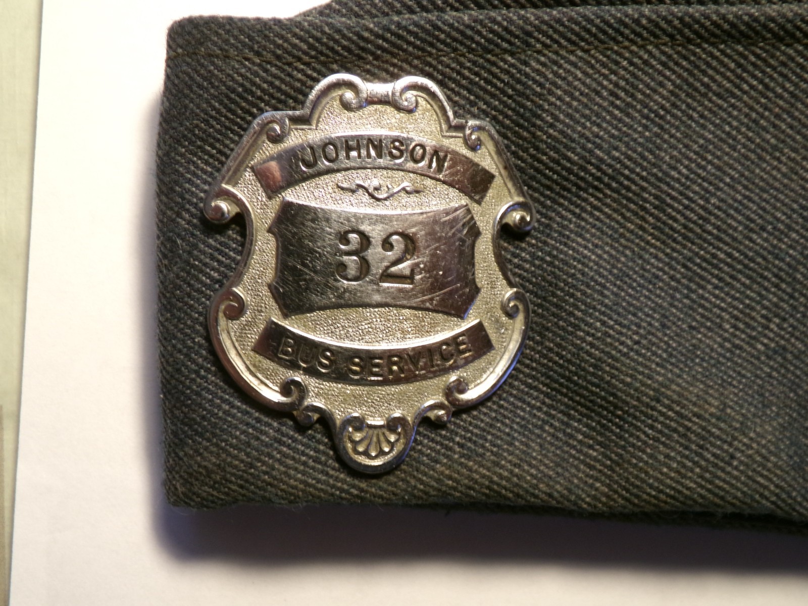 1950’s JOHNSON BUS SERVICE badge and c-cap MOUNT JOY, PENN