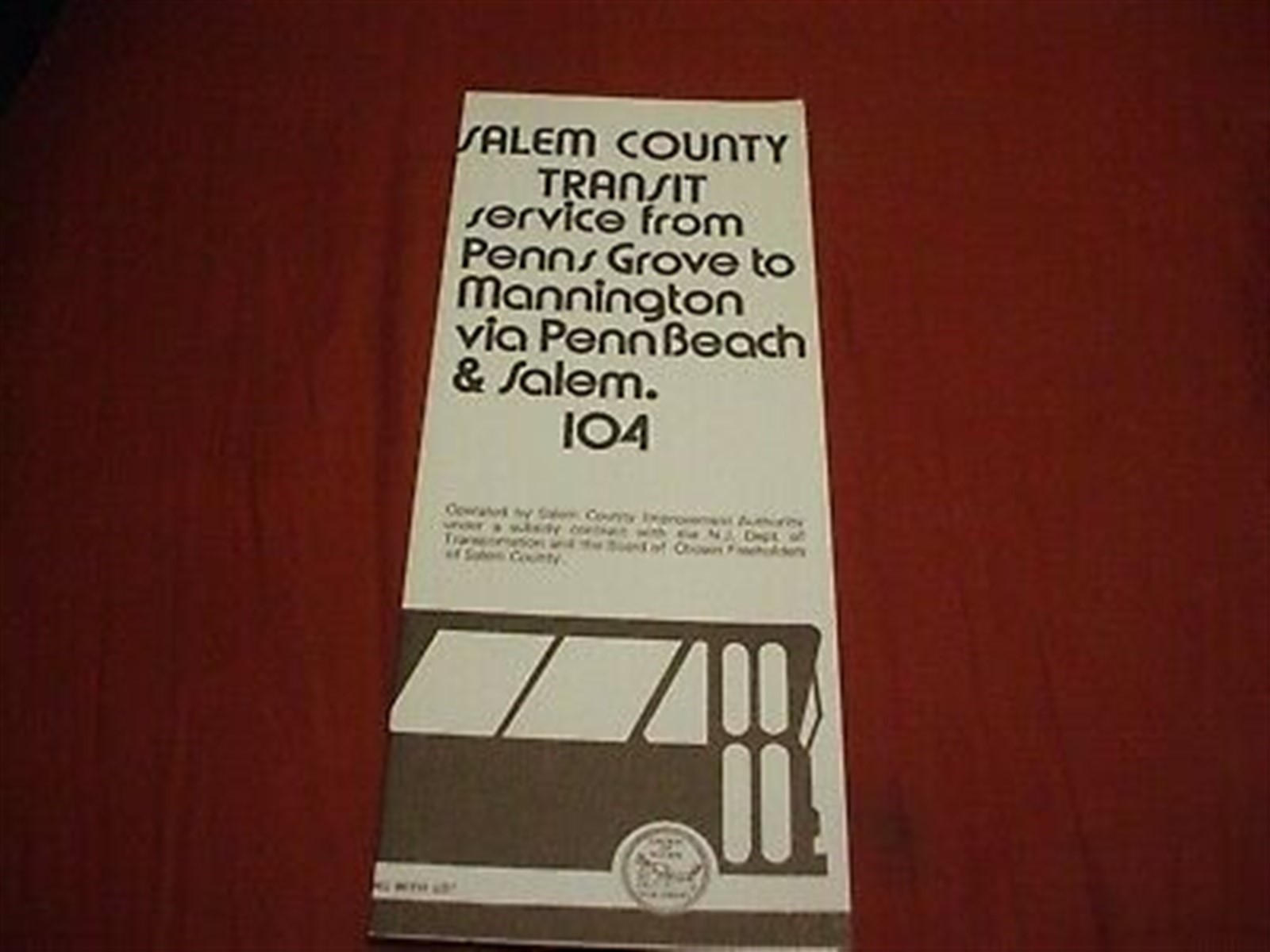 UNDATED PENNS GROVE TO MANNINGTON VIA PENN BEACH & SALEM TRANSIT Route Schedule