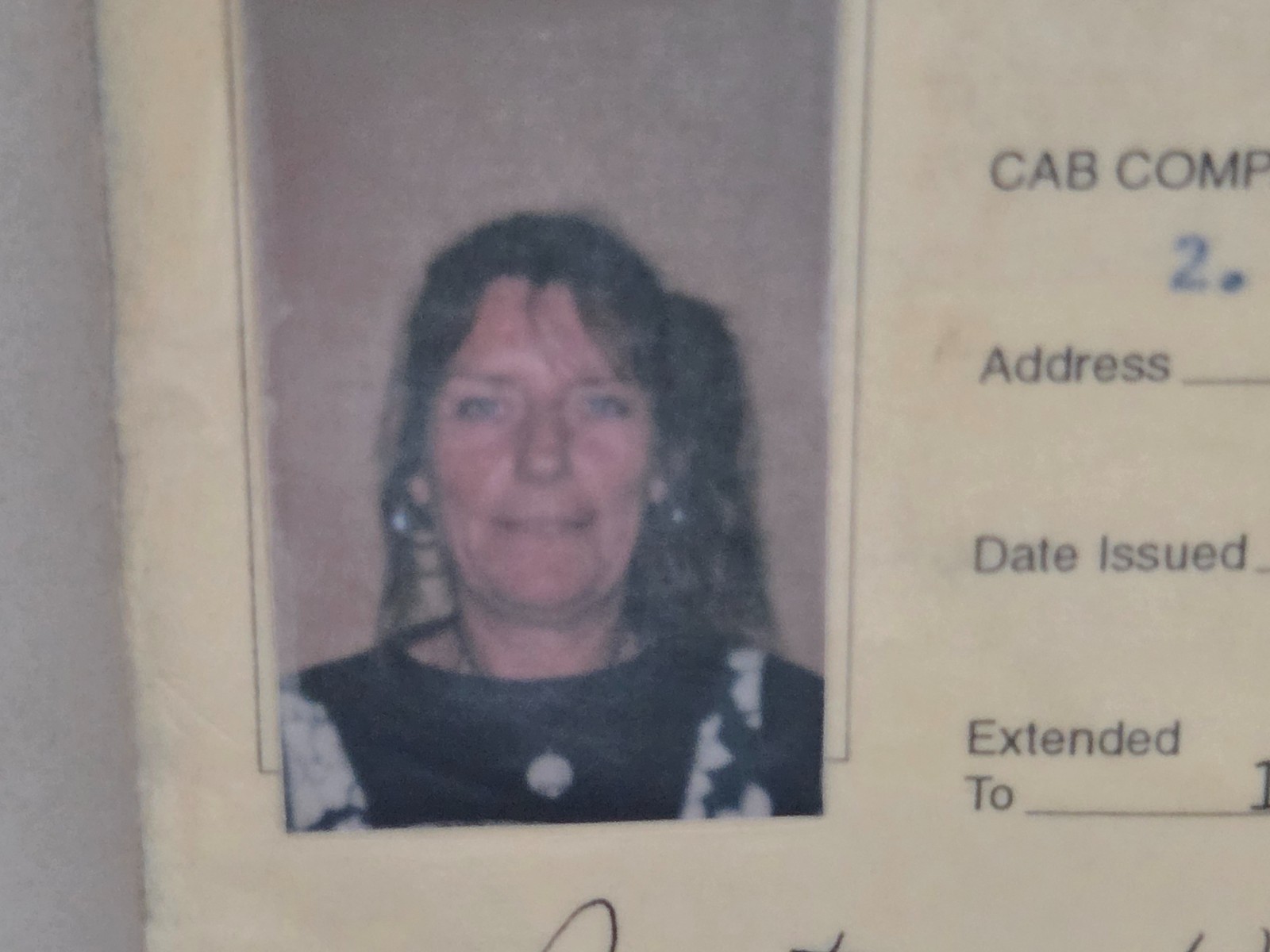 1996 San Diego Taxicab Female Driver’s Identification Card for 3 Companies