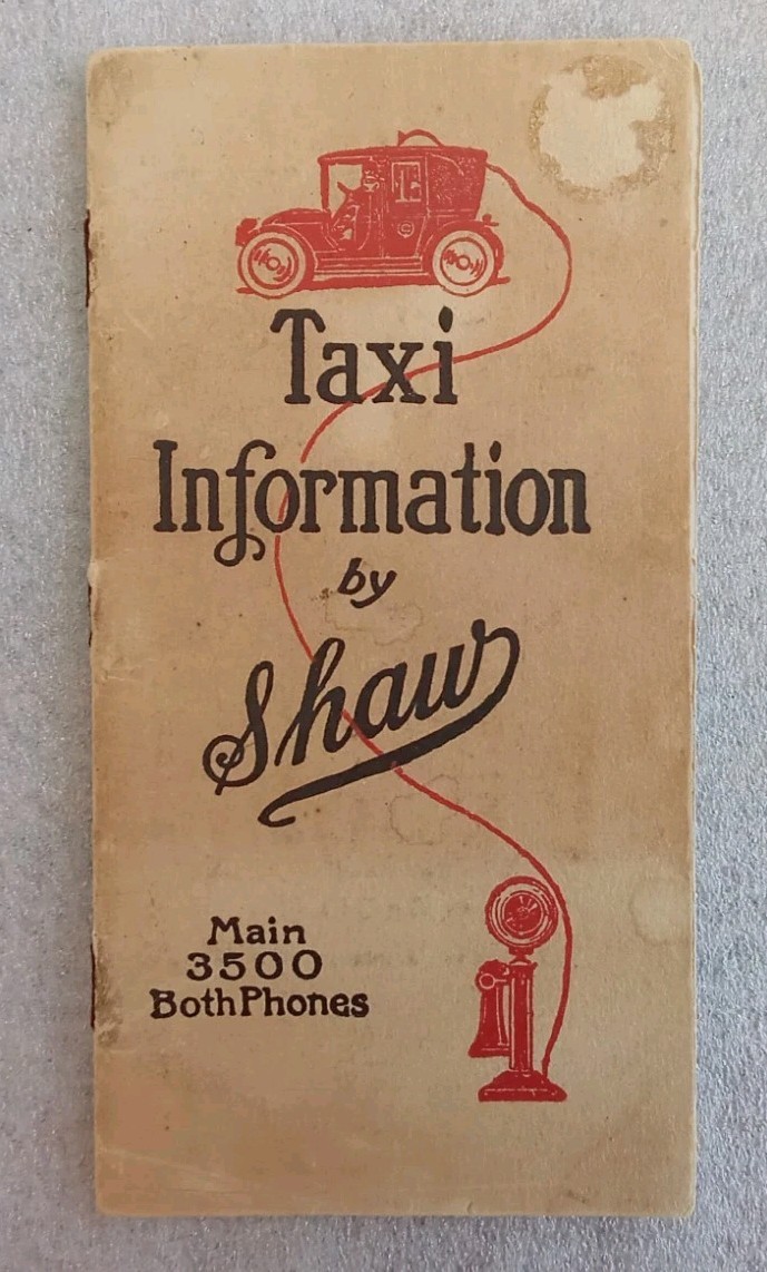 ANTIQUE KANSAS CITY MISSOURI TAXI CAB INFORMATION ADVERTISING BOOKLET W/ MAP