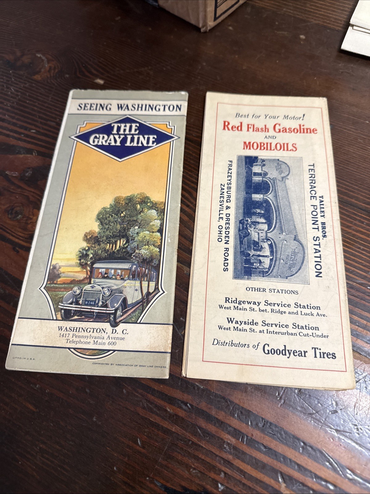 Vintage The Gray Line 1928 Ad Seeing Washington DC Tour Guide And Ohio Road Map