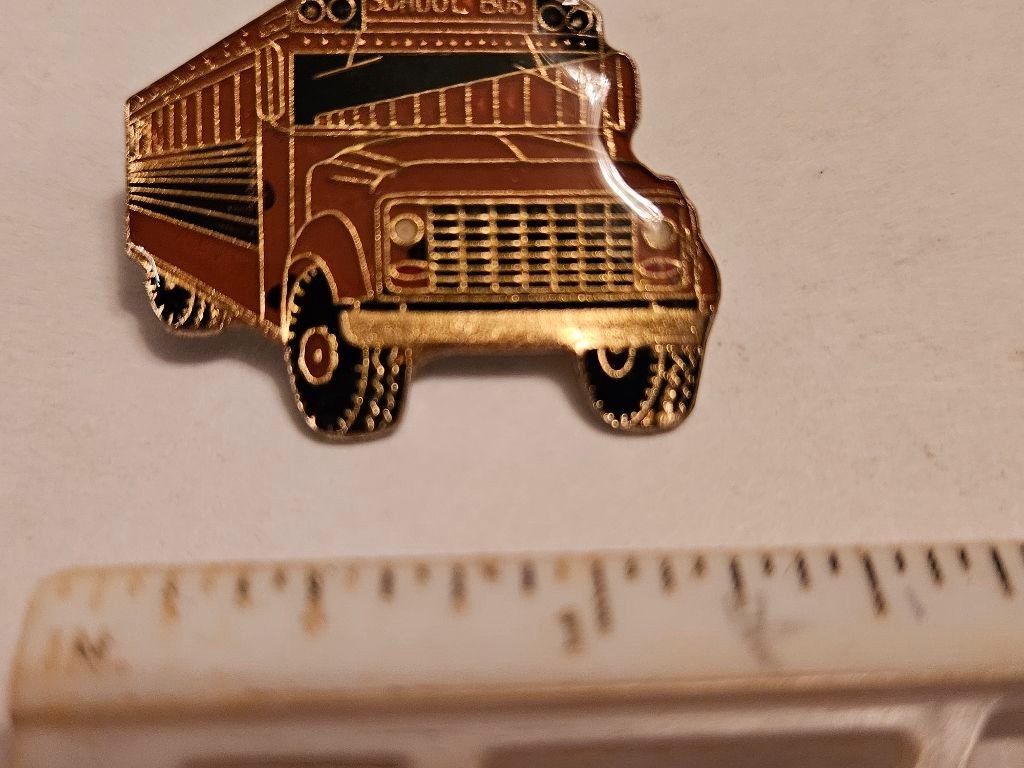 Vintage School Bus ~Enamel Lapel Hat Pin ~Student Transportation