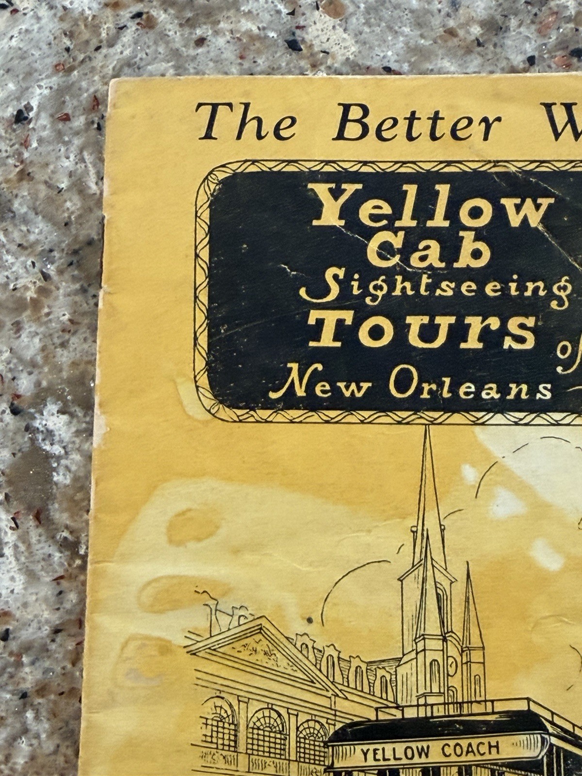 Vintage Travel Brochure 1929 Yellow Cab NEW ORLEANS Sightseeing Tours