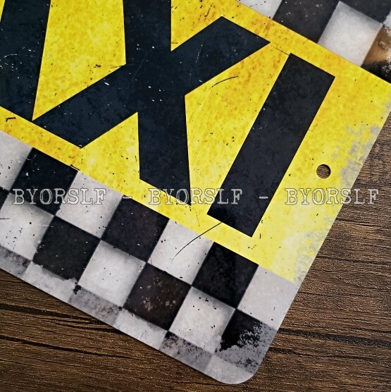 Metal Sign TAXI cab taxicab driver taxis city public stand hansom hack jitney