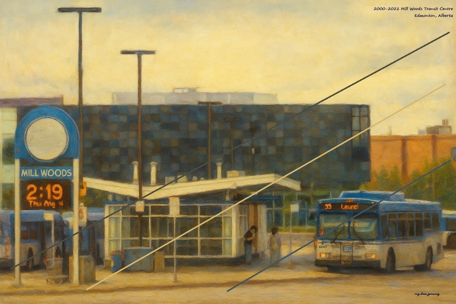 Edmonton old Mill Woods Transit Centre (2000-2021) – Transit Bus Poster 12×18″