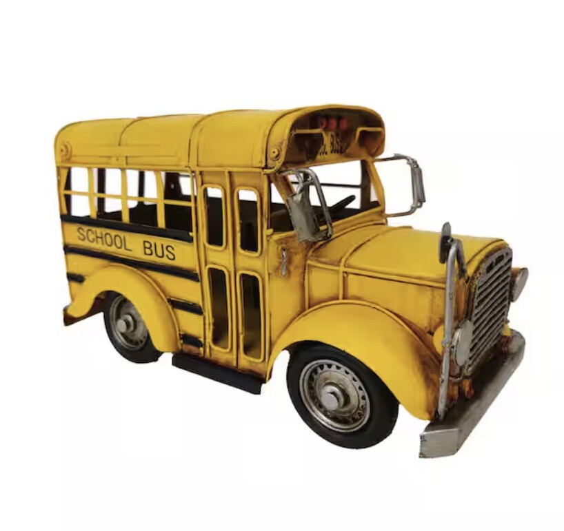 Metal School Bus Model Antique VTG Replica