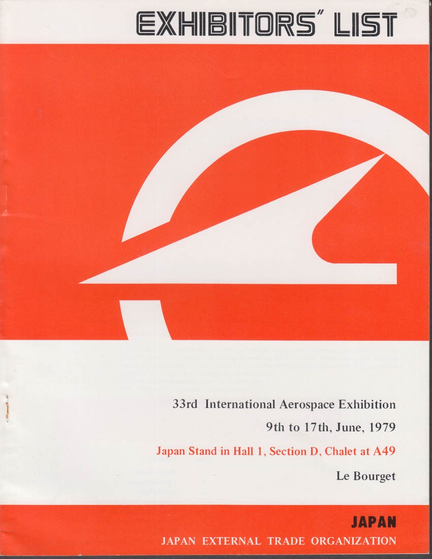 Japan 33rd Int’l Aerospace Exhibition Paris Air Show Exhibitors List 1979