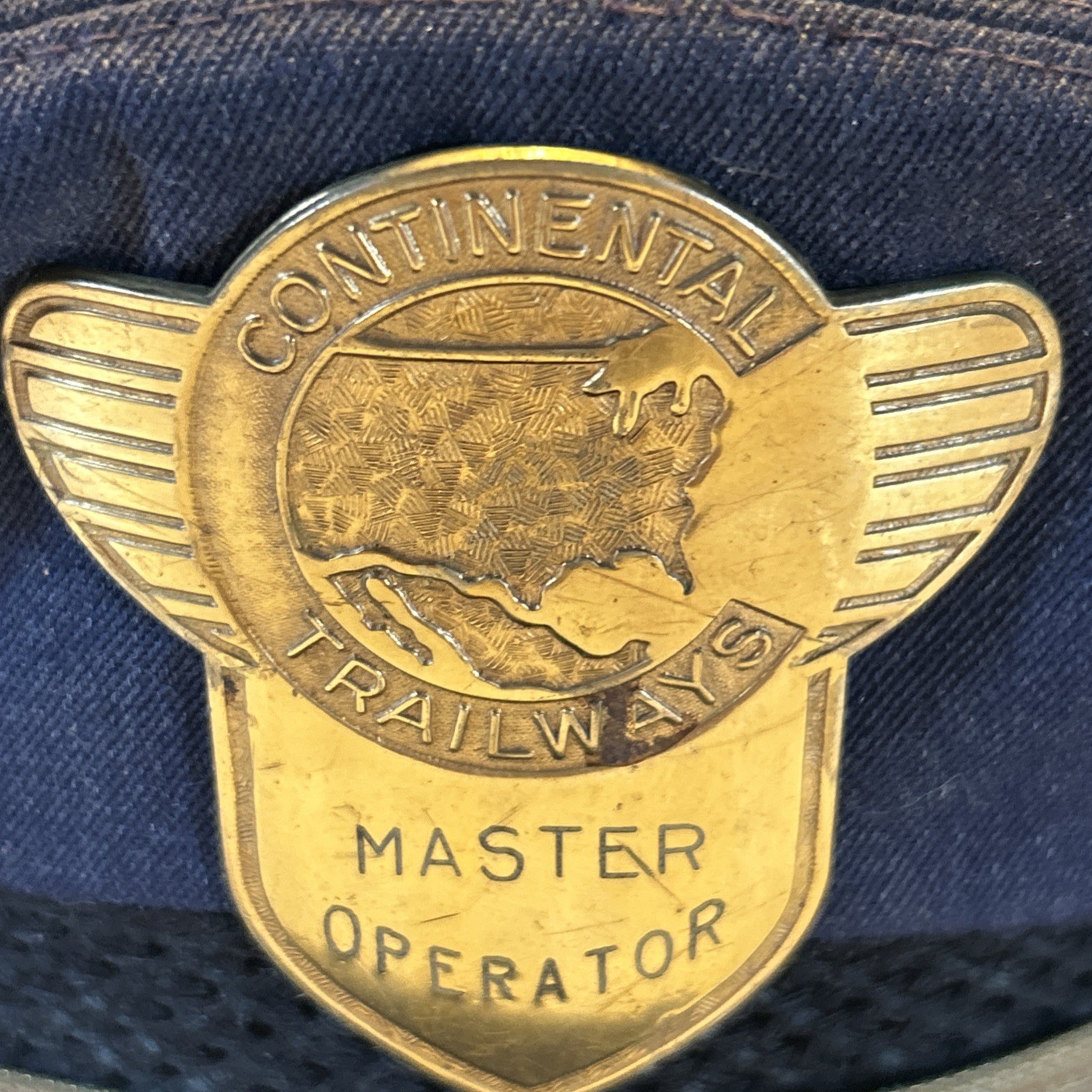 Vtg Bus Driver’s Hat Continental Trailways Master Operator Uniform Cap Sz 7