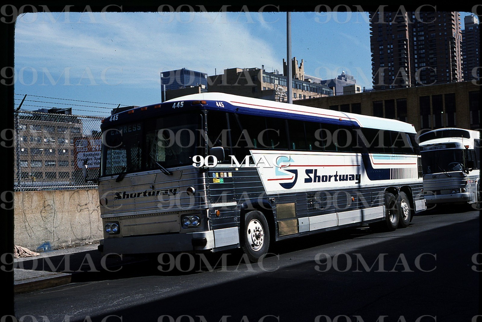 SHORTWAY. MCI BUS #445. Original Slide 1985.
