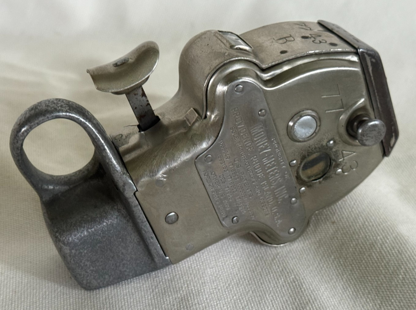 Antique STREET TROLLY CAR MONEY METER, Hand Held, SOLE MFG., PROVIDENCE RI