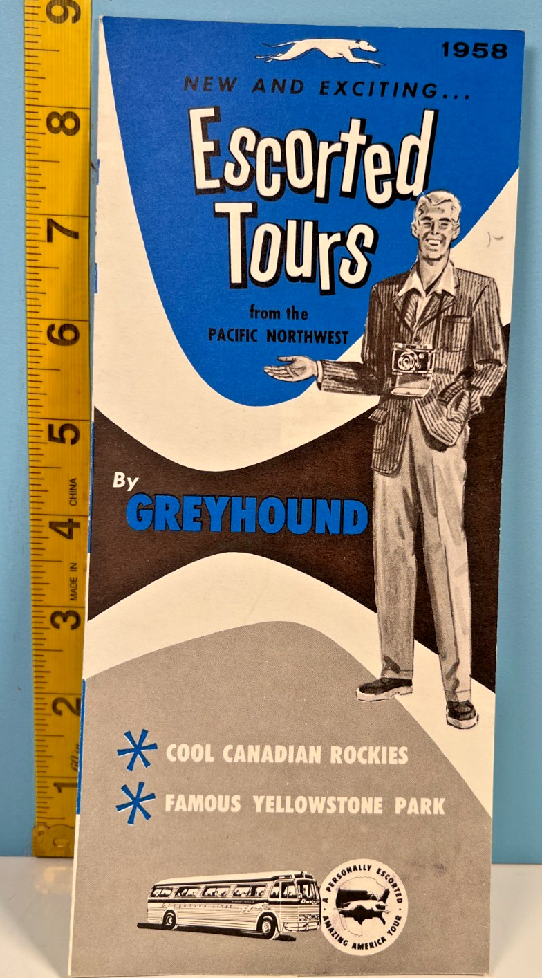 1958 Greyhound Escorted Tours from Pacific Northwest Pamphlet.