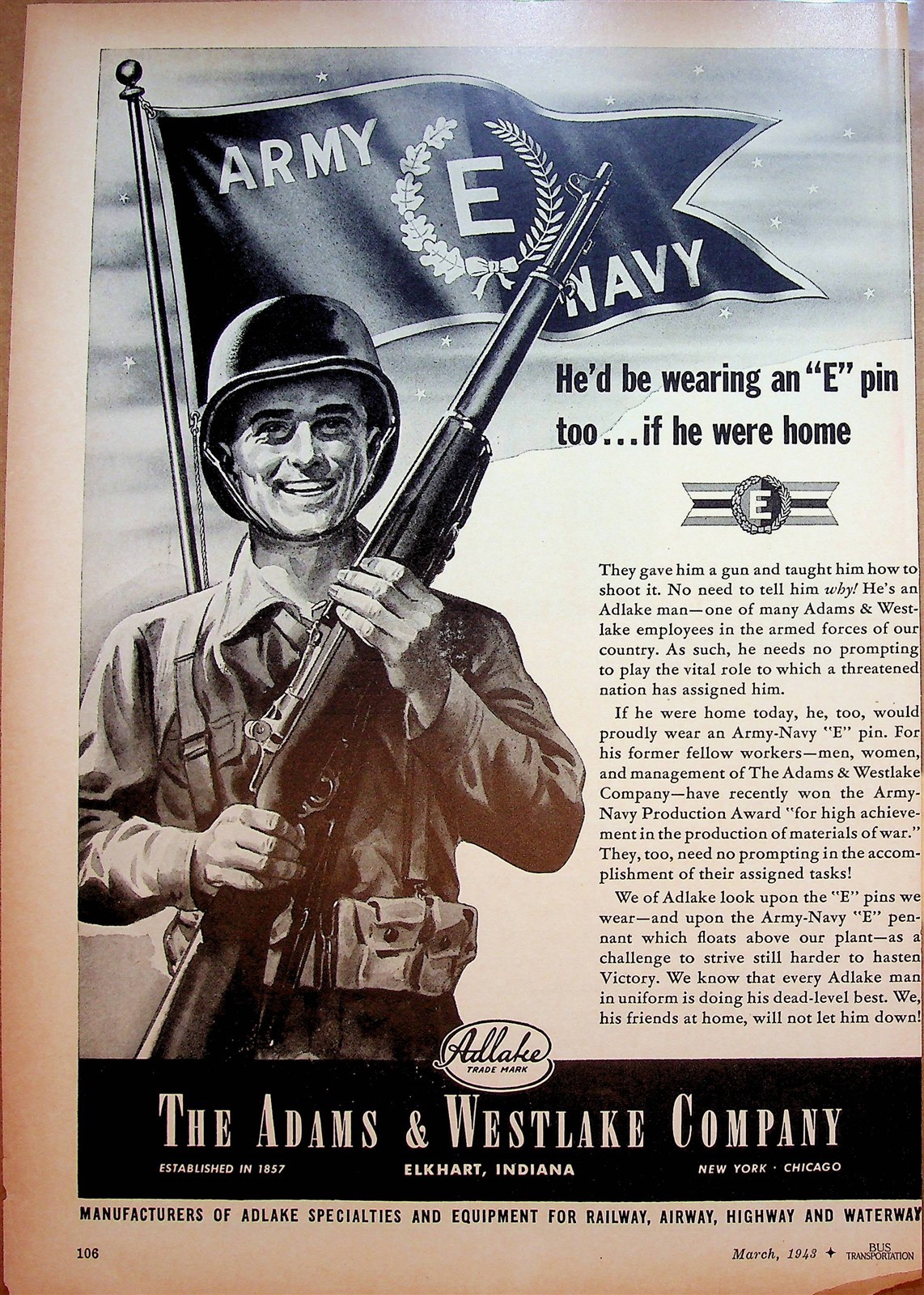 Wayne Works WWII Bus Ad 1943 Trailer Bodies Mass Transportation Adams Westlake
