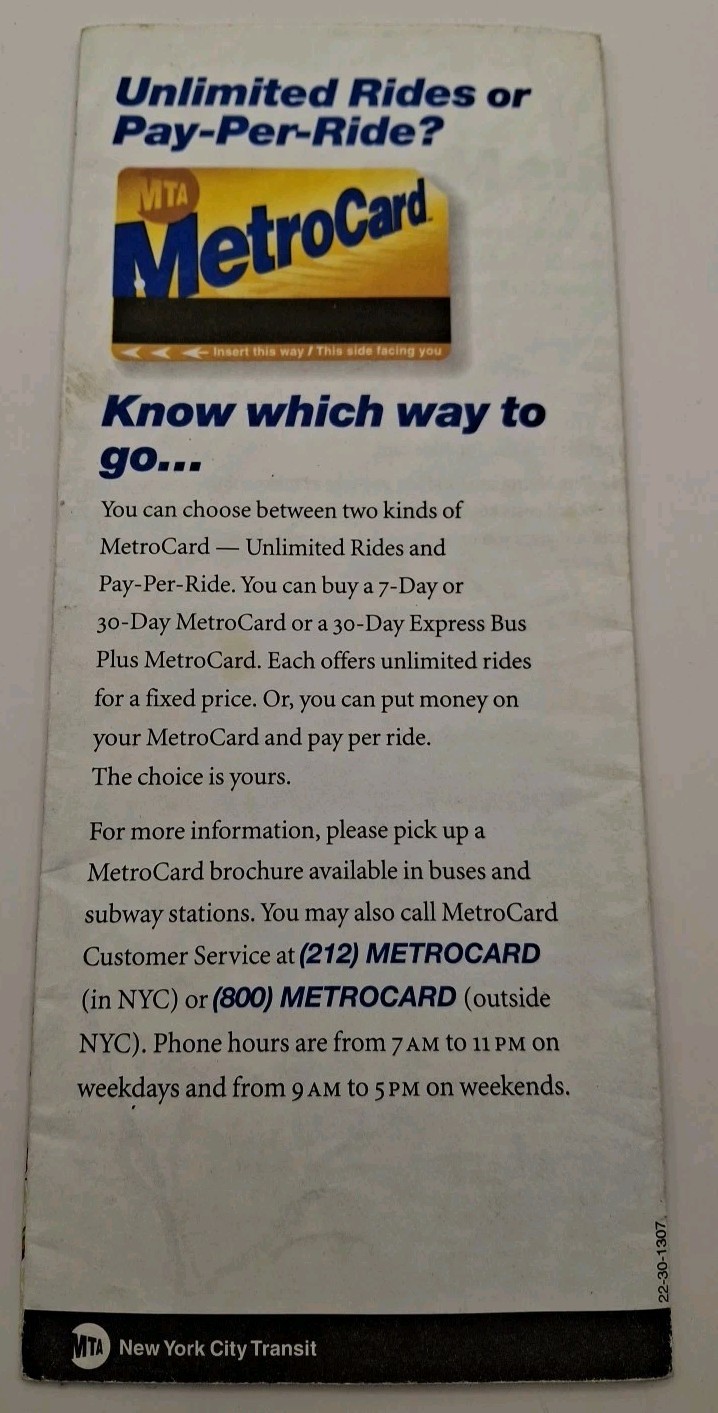 New York City Transit Bronx Bus Map September 1998