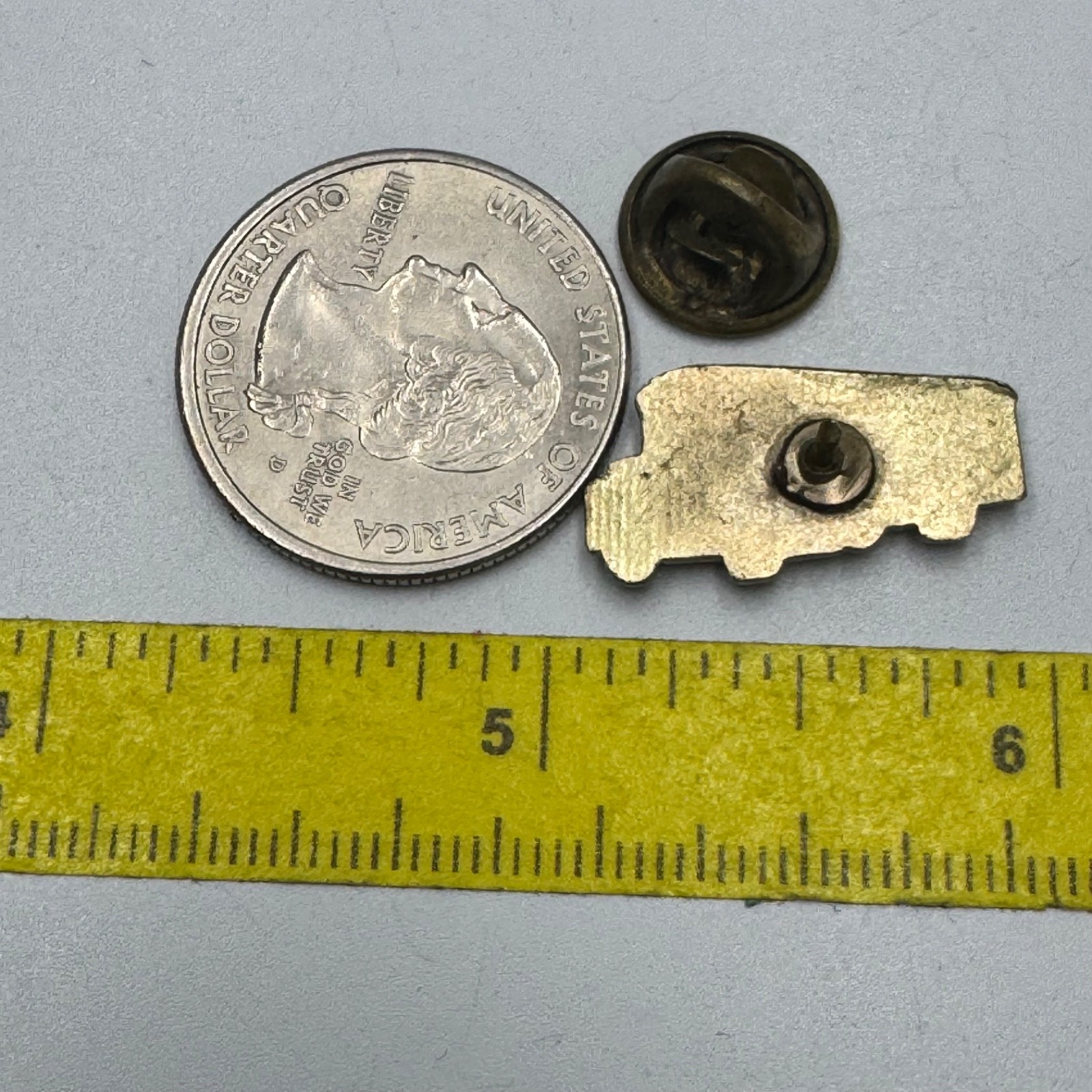 Vintage Yellow School Bus Transportation Enamel Lapel Pin