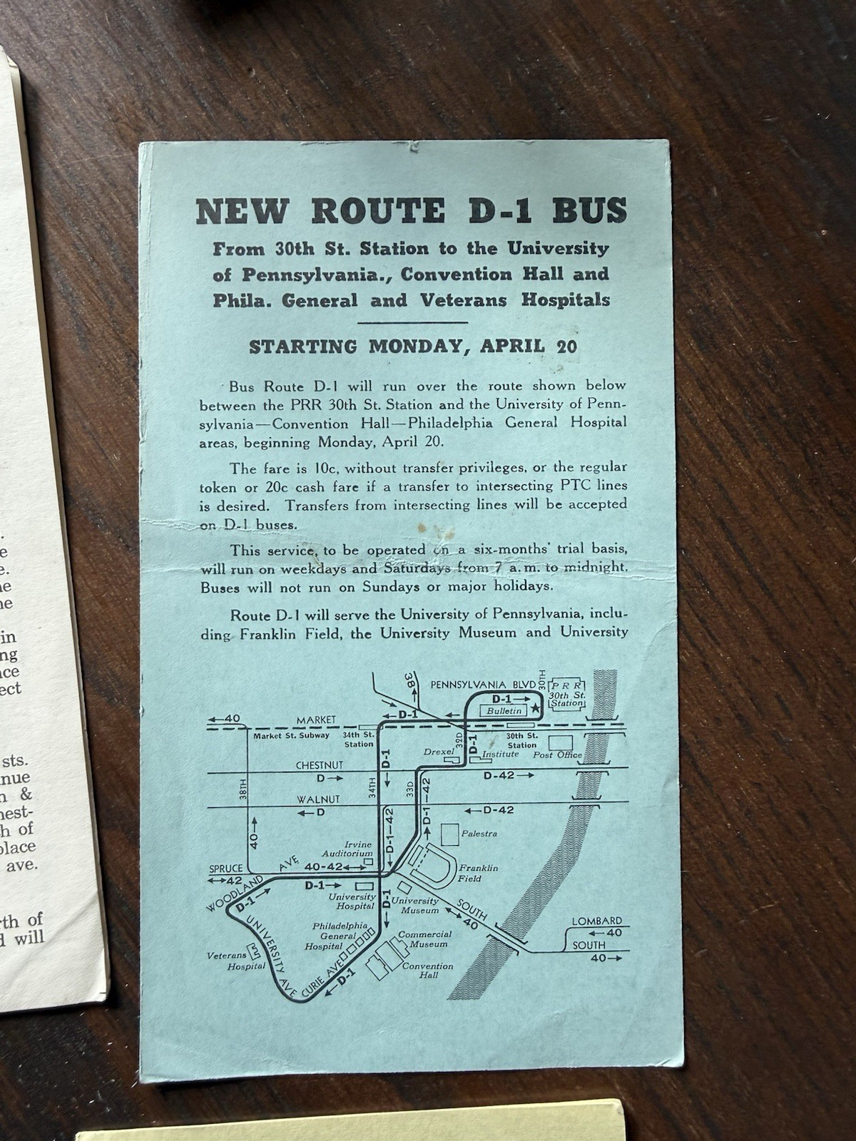 1953 PTC PHILADELPHIA TRANSPORTATION CO BROCHURES BUS ROUTE UPDATES