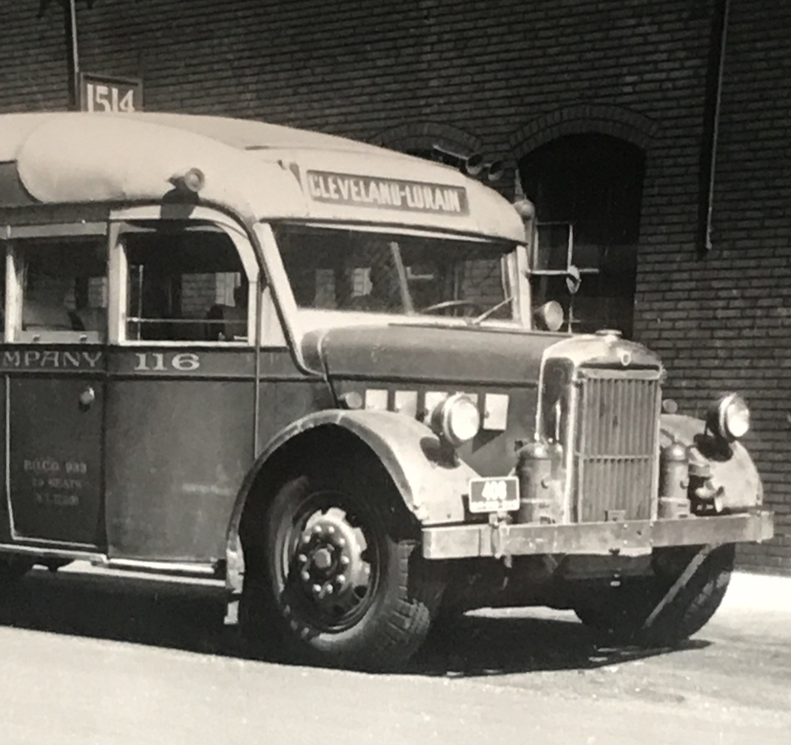 Cleveland Lorain Highway Coach Co Ohio #116 Fageol Bus Snapshot Photograph
