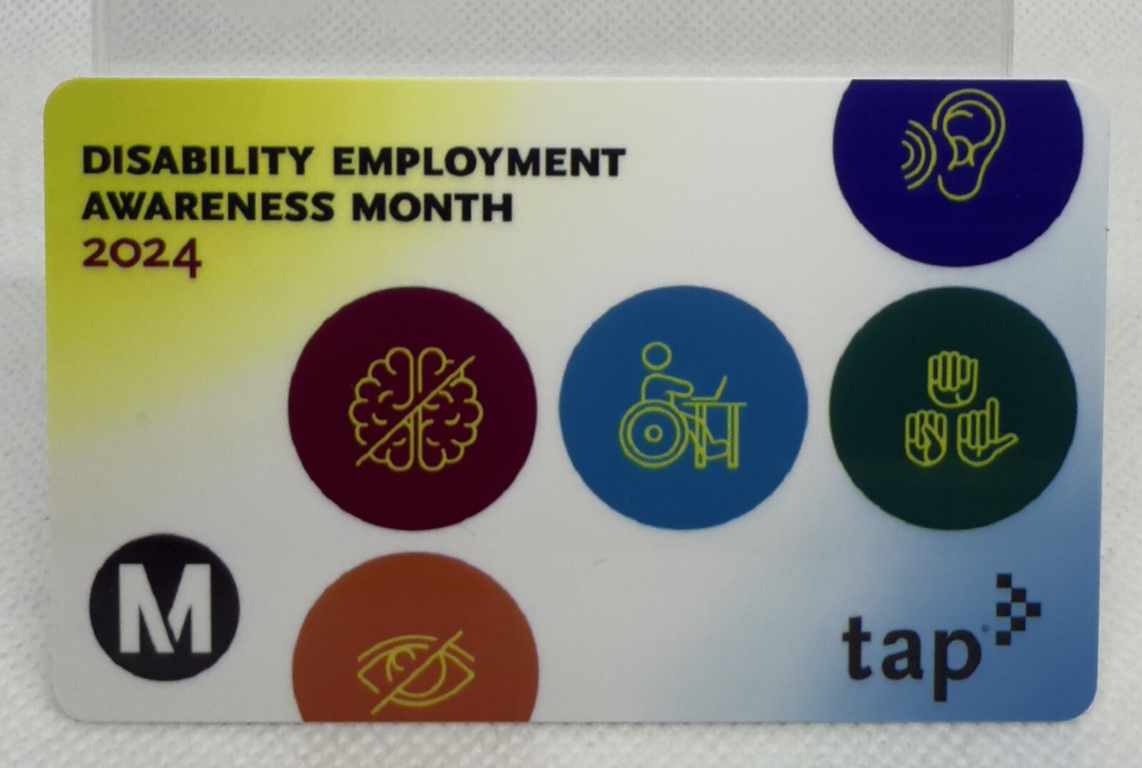 Metro TAP Card Disability Awareness 2024 Bus Train Rail Subway Transit Card