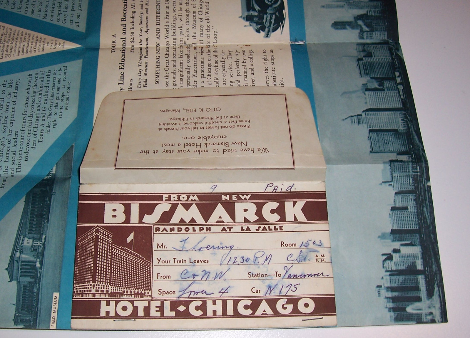 1935 Brochur Seeing Chicago The Gray Line bus !