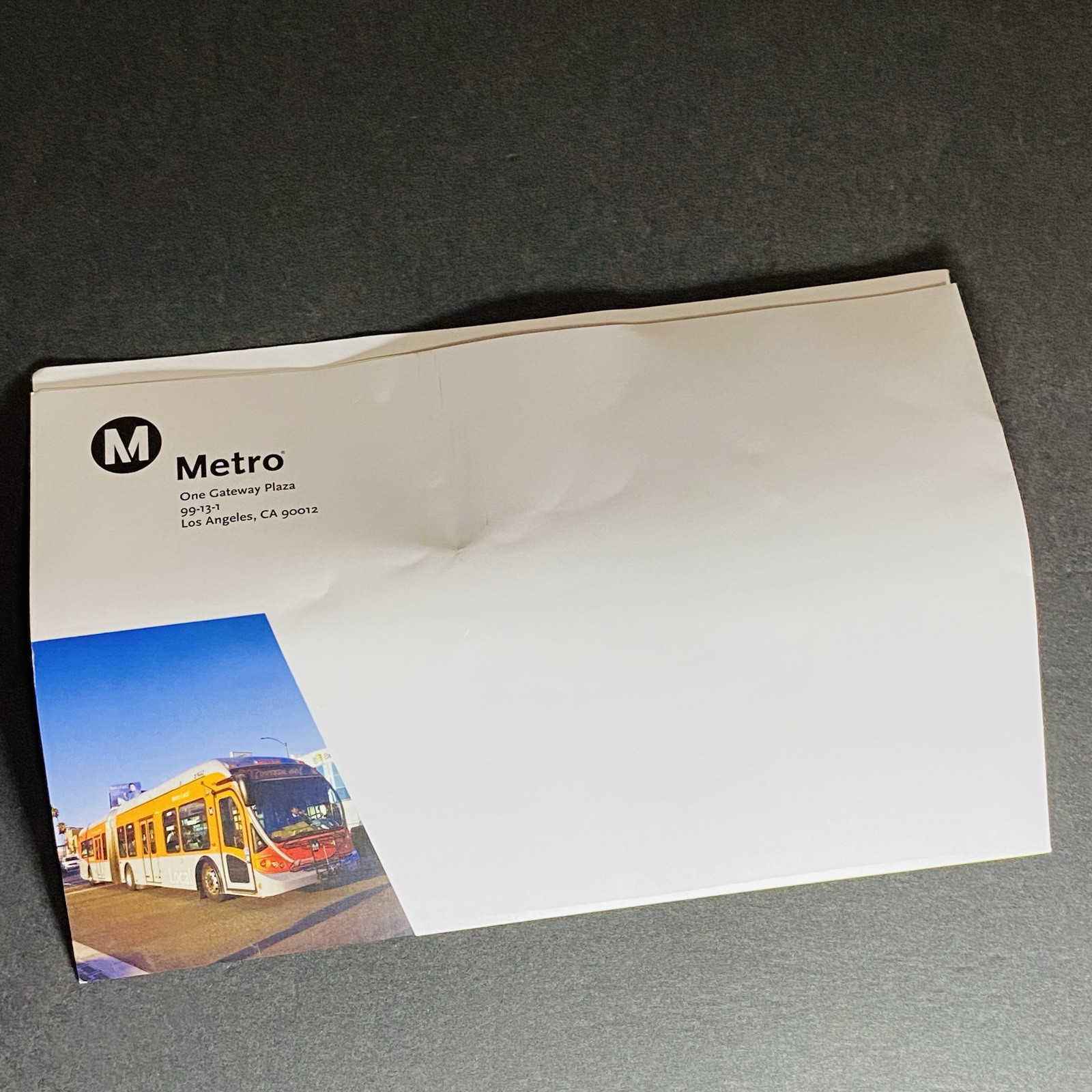 Print Ad Mailer 2024 Metro Bus Transit City Los Angeles Travel Notice Collectors