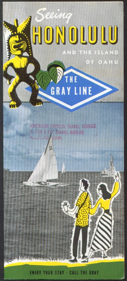 Gray Line Seeing Honolulu folder 1950s