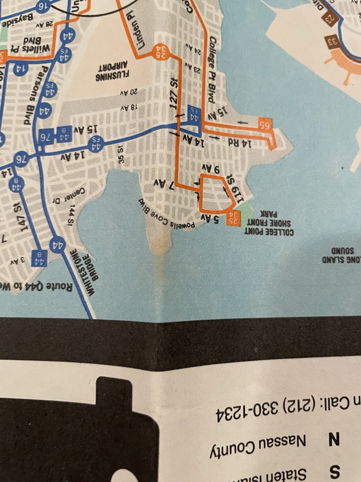 VINTAGE 1980 QUEENS BUS MAP MTA NEW YORK CITY TRANSIT AUTHORITY NY