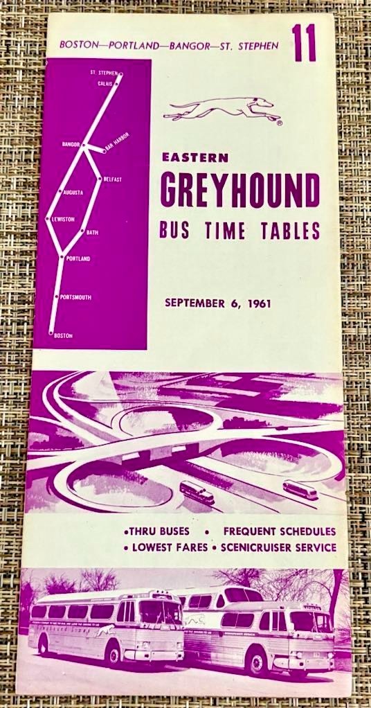 1961 Greyhound Bus Time Table Eastern September 6th NM #11 5 Page Foldout