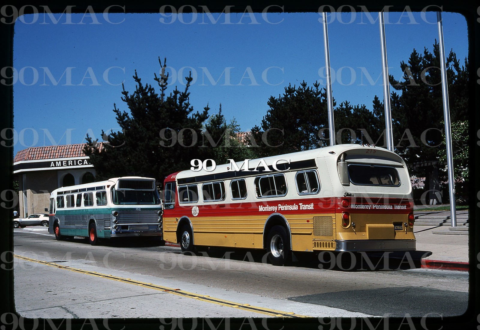 MPT. FLXIBLE BUS #215. Monterey (CA). Original Slide 1981. AC TRANSIT!