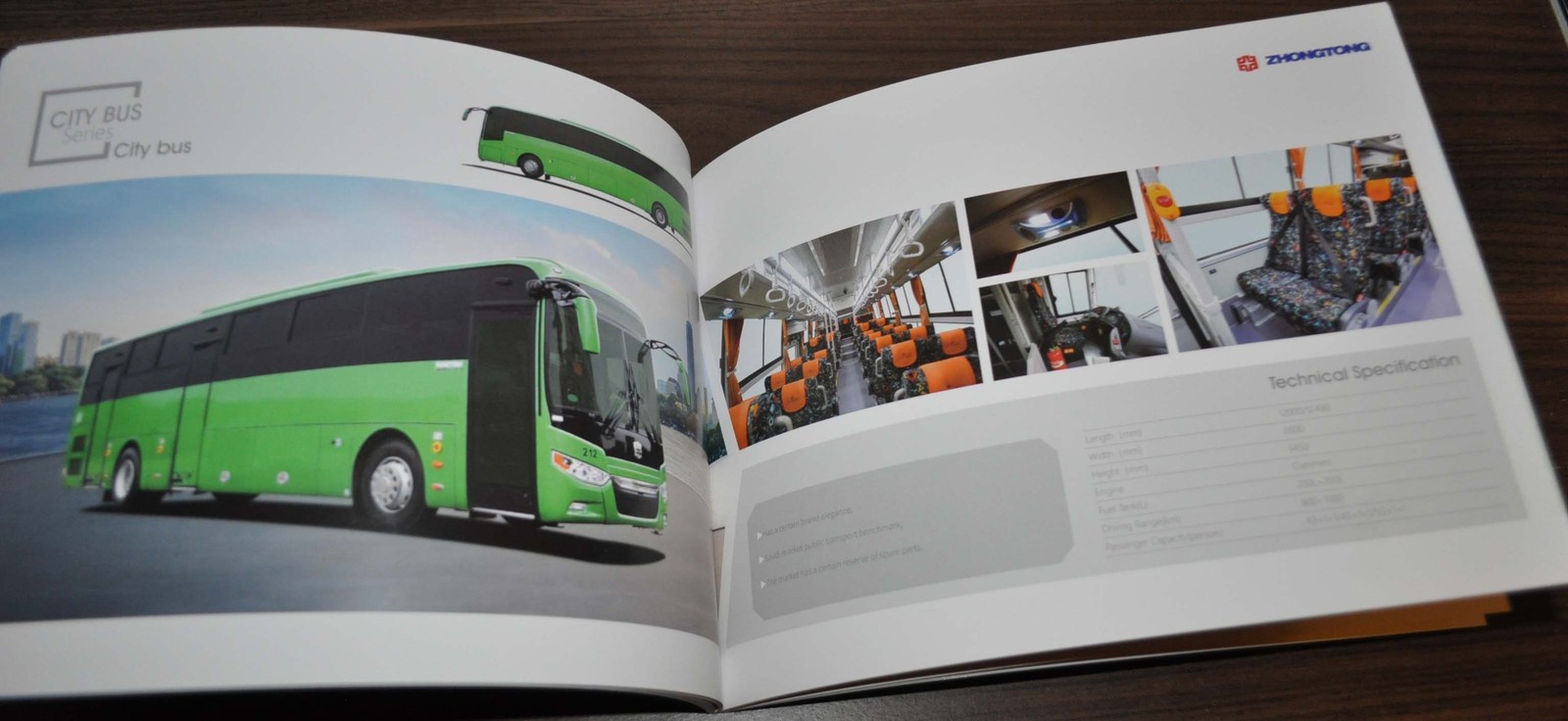 Zhongtong Model Range Coach Bus China Brochure Prospekt