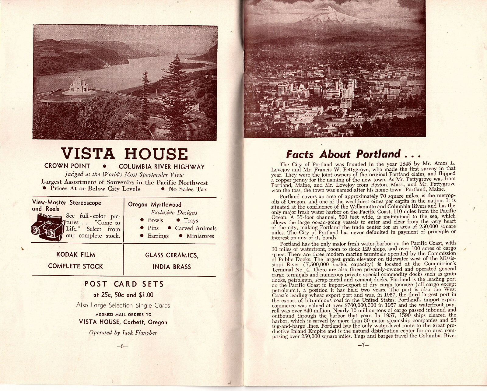 Souvenir Guide of Portland Oregon 1959-1960 Photos Info Vintage Ads Gray Line