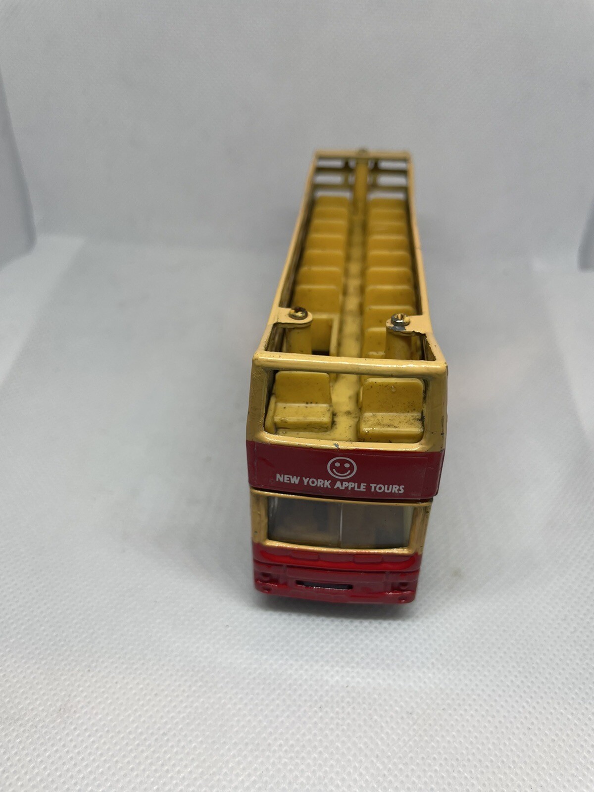 New York Apple Tours Double Decker Bus Toy Die-Cast Plastic NYC Souvenir Toy