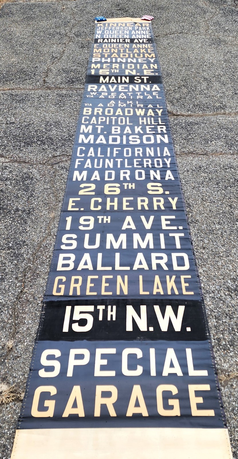METRO TRANSIT KING COUNTY METRO STS BUS ROLL SIGN KINNEAR SEATTLE WASHINGTON