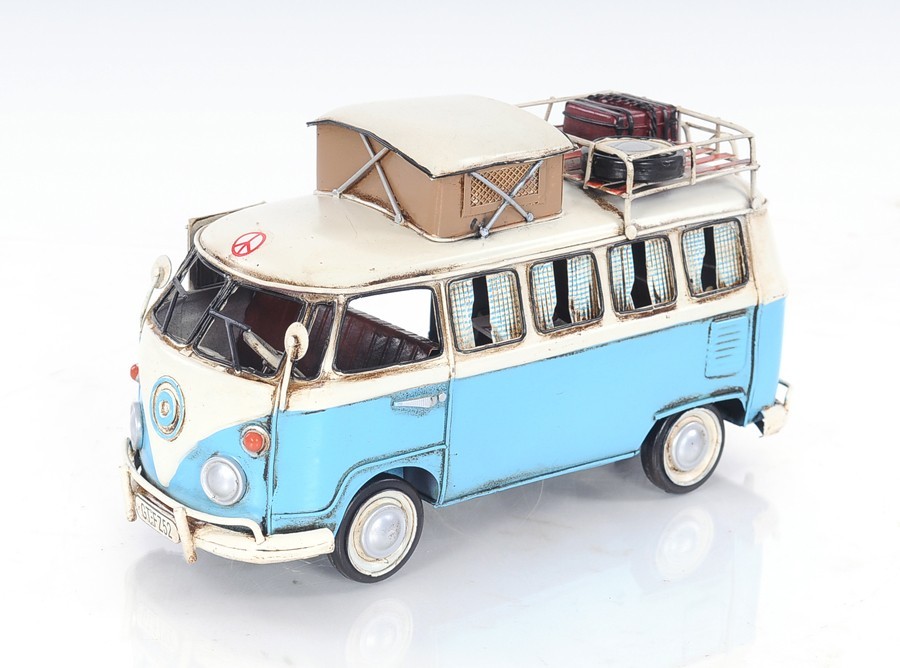 Volkswagen Camp Bus Model Metal Handmade Fully Assembled Home office Decor Gift