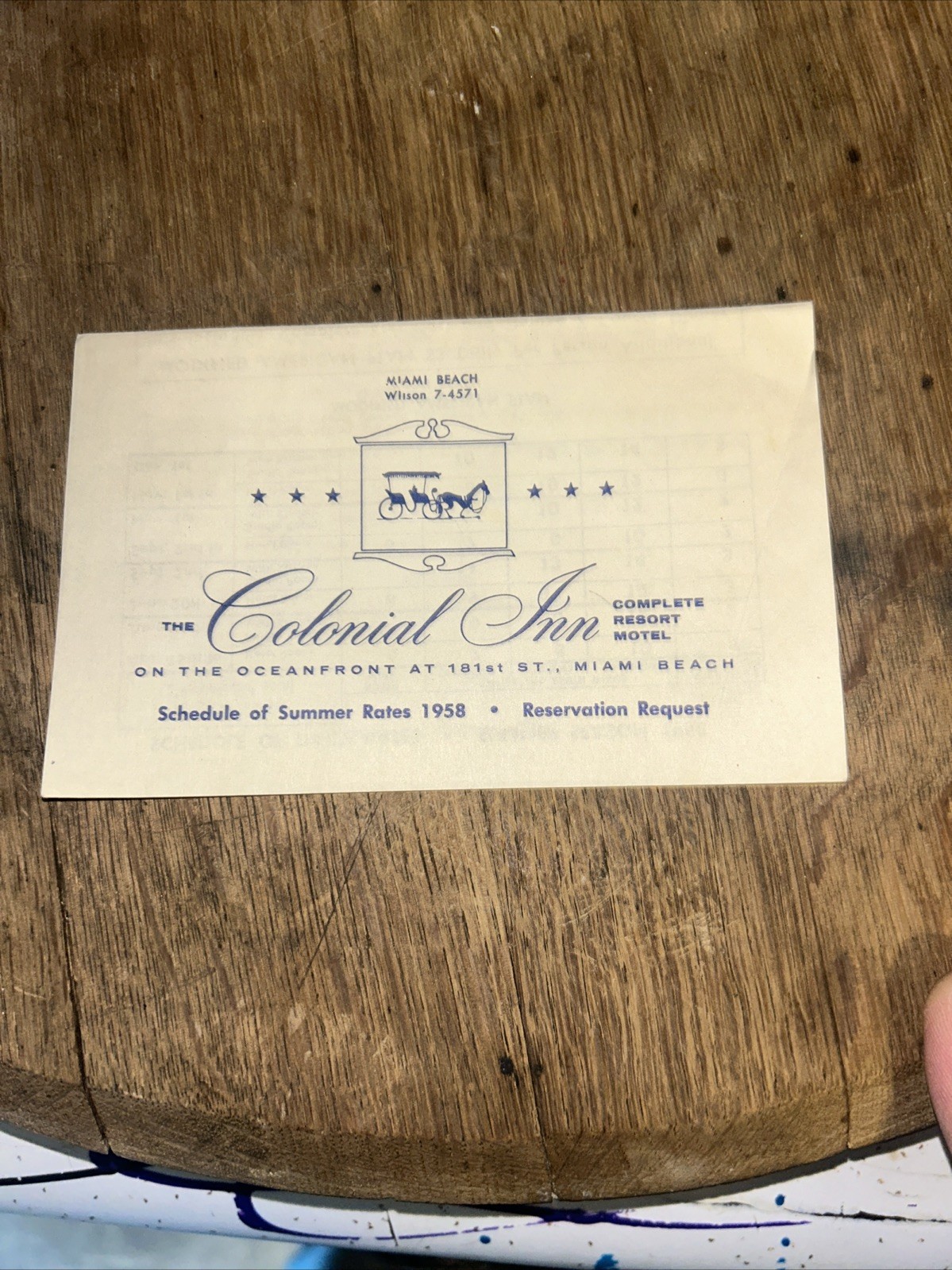 1958 Colonial In Miami Summer Rates Brochure Mint