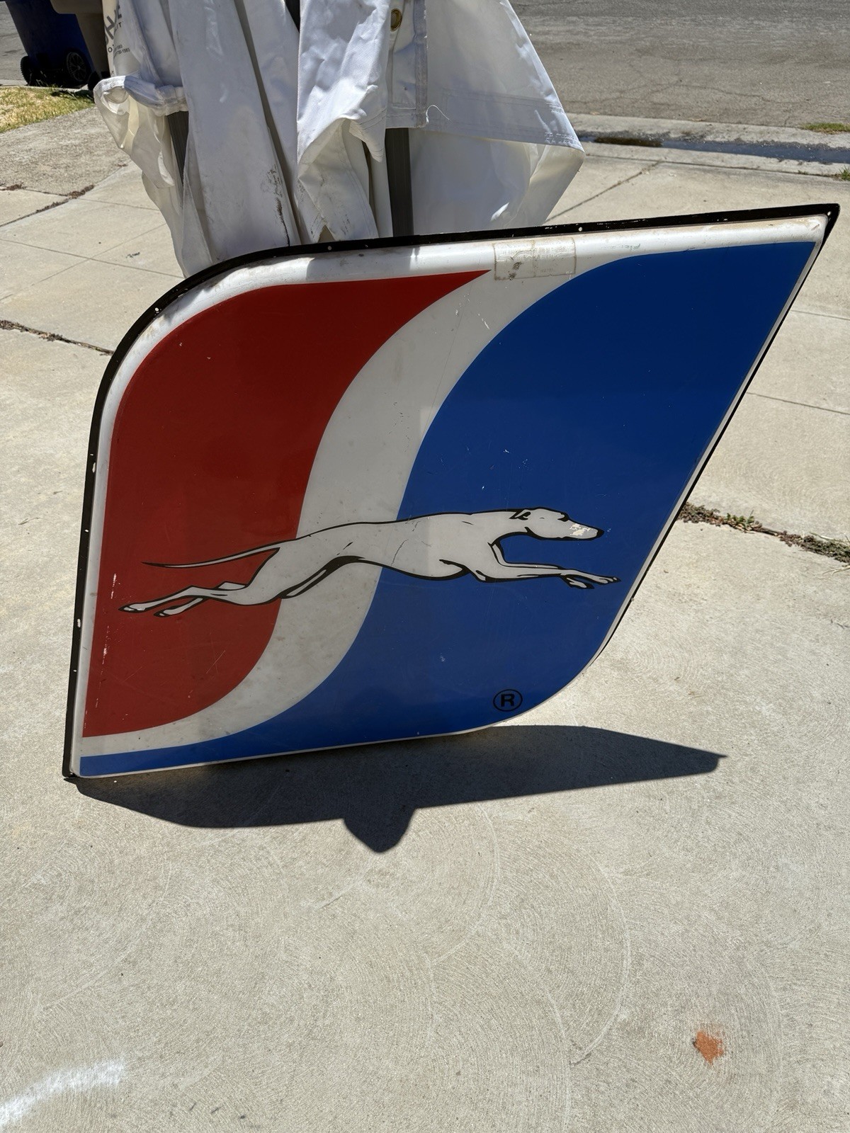 Vtg 1960-70’s Greyhound Bus Lines Classic Hard Plastic Logo Sign Transportation