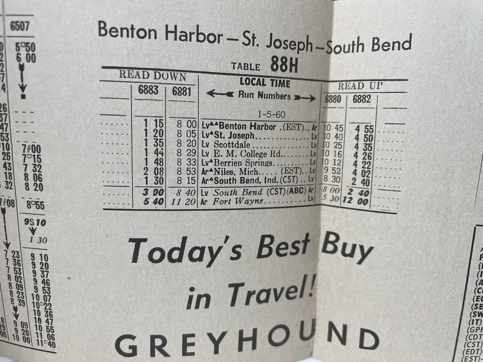 1960 Eastern Greyhound Lines bus coach Time Tables brochure maps Chicago Vintage