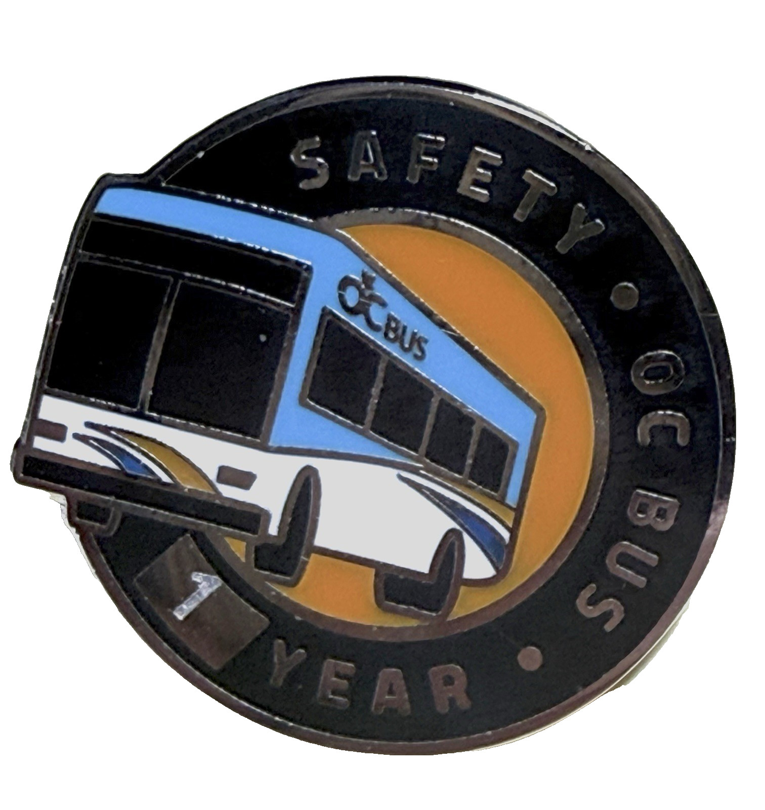 OC Bus 1 Yr Safety Excellence Pin OCTA Orange County Transit Enamel Lapel Award