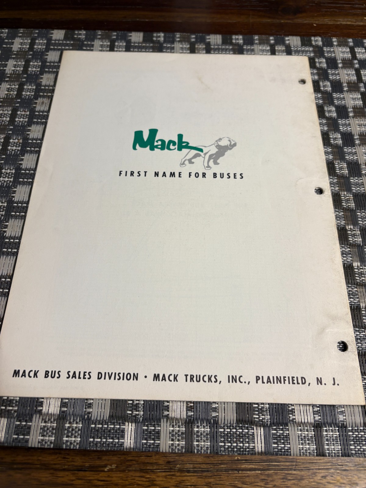 Mack Diesel Transit Bus Models C-41, C-47 Brochure RARE ORIGINAL 1958