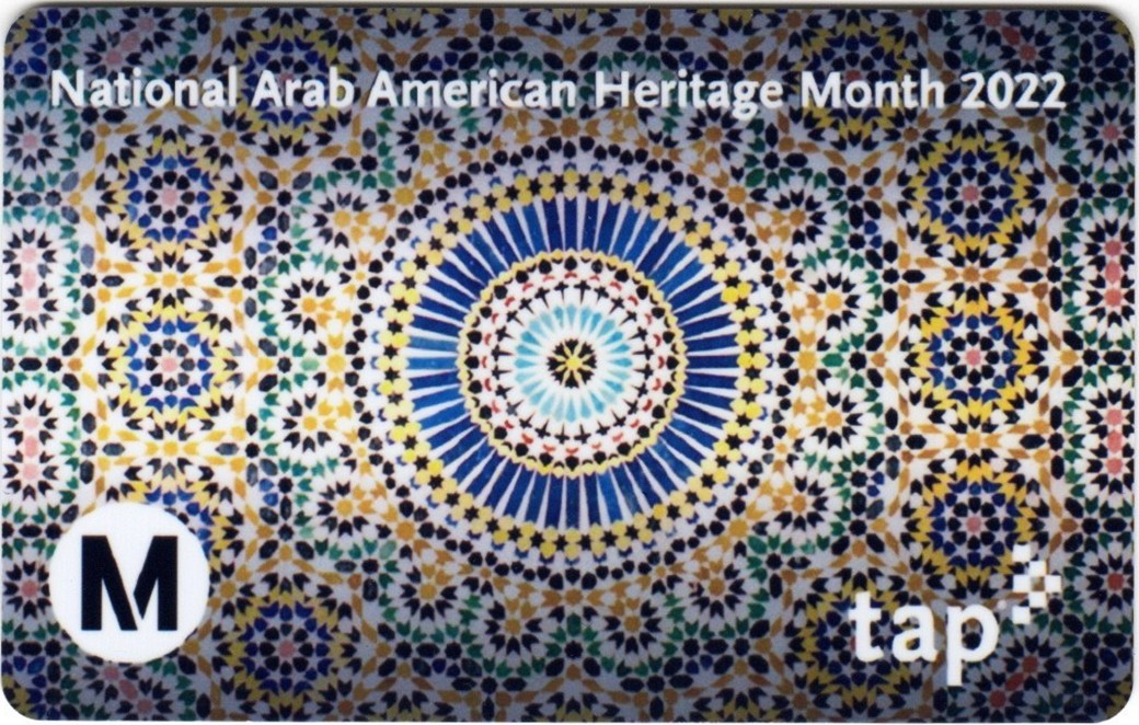 Metro TAP Card Arab American Heritage Month 2022 Subway Bus Train Transit Card
