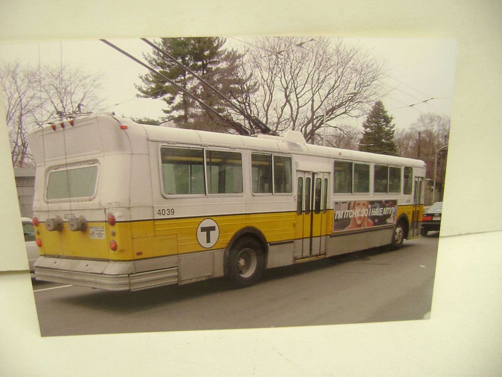 VINTAGE ORIGINAL 5″X7″ FUFIFILM PHOTO TROLLEY BUS 4039 THE T