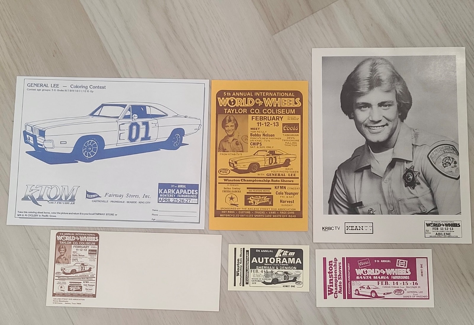 Dukes of Hazzad Vtg 80s AUTORAMA Auto Show Ticket WORLD OF WHEELS Hot Rod Event