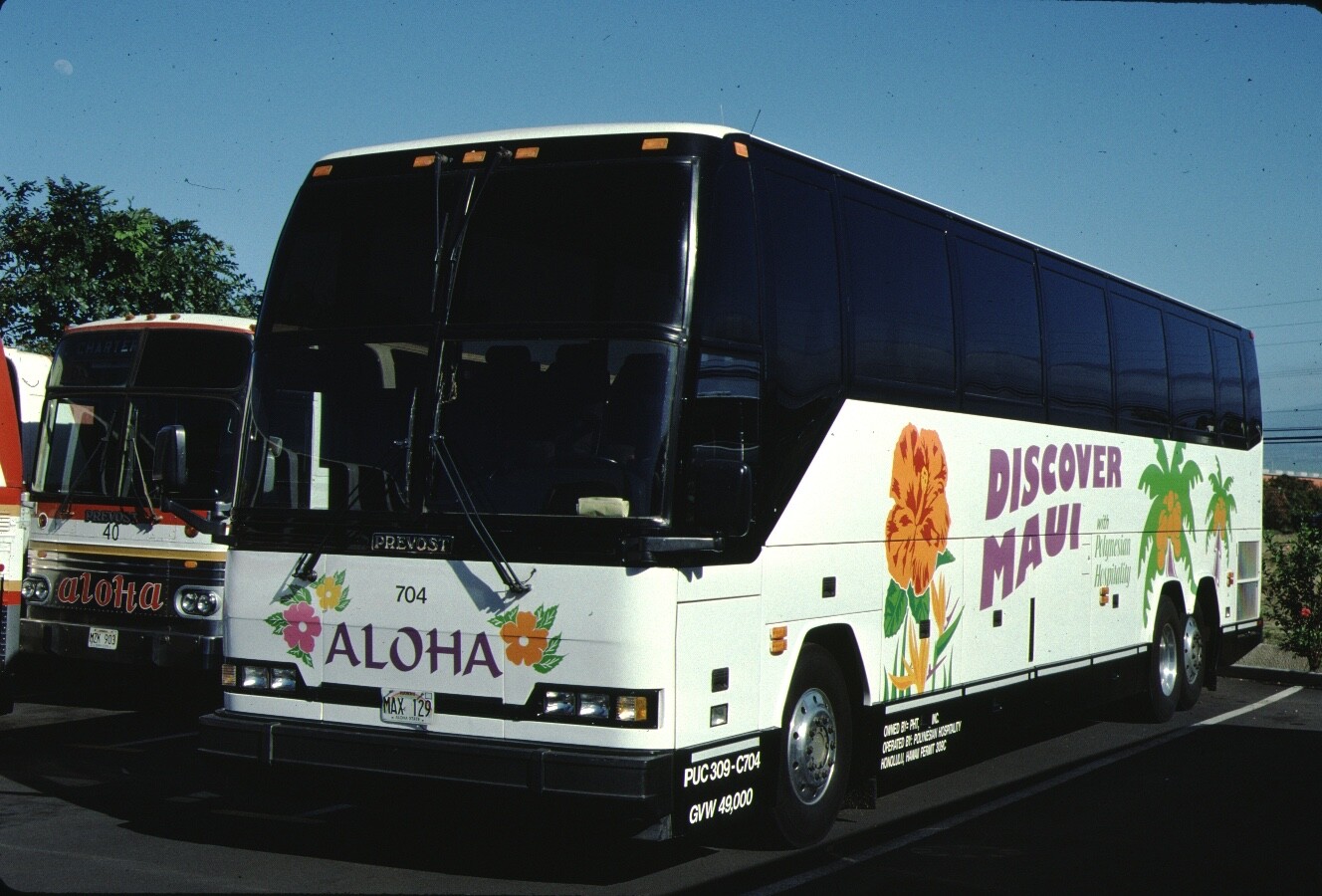 Discover Maui Prevost Bus original Kodachrome Kodak slide
